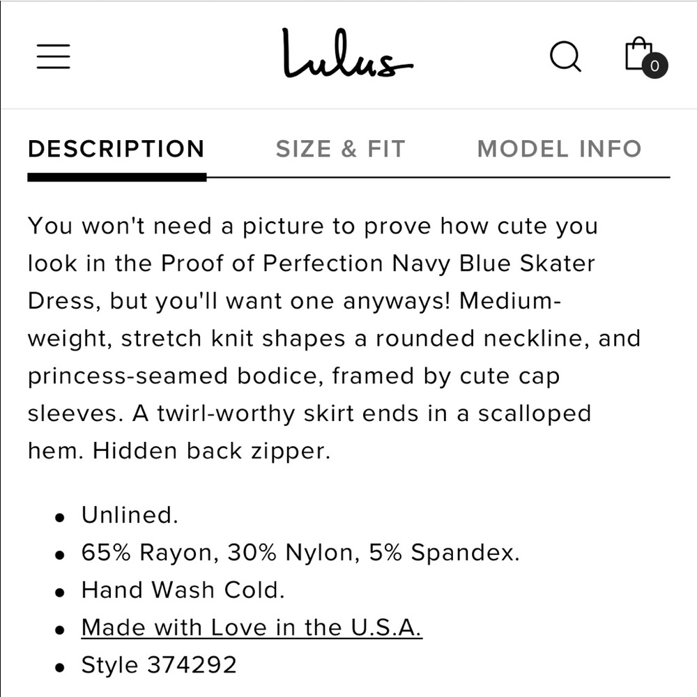 NEW Lulus navy blue skater dress - Picture 7 of 7